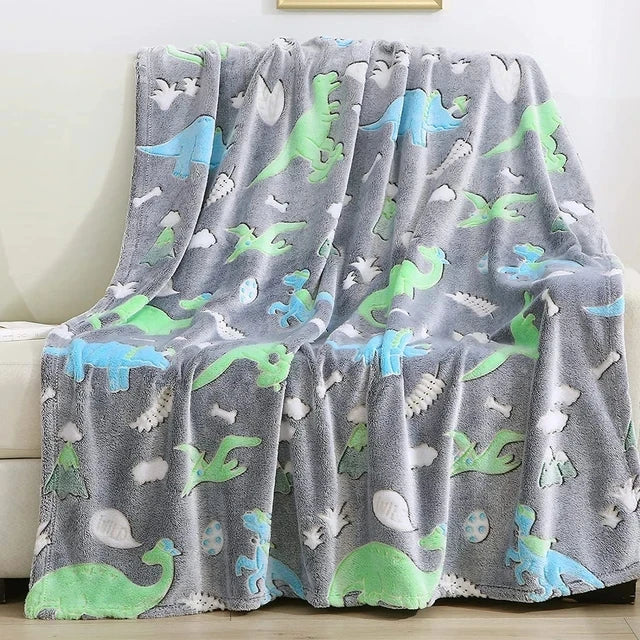 BowLift | StellaLumi | Glowing Unicorn Blanket | Cozy & Magical | Glow-in-the-Dark Stars & Hearts | Gift for Kids & Adults