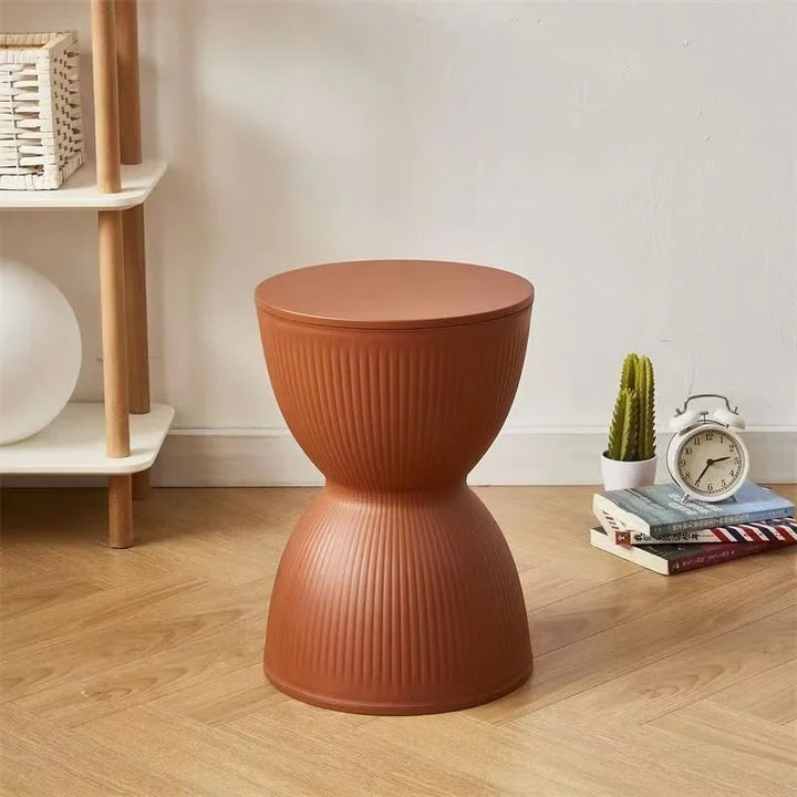 BowLift | Nordic Plastic Low Side Table with Hourglass Design