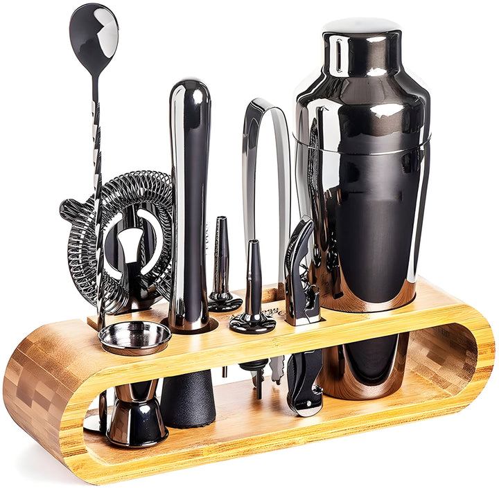 Cocktail shaker set made of stainless steel – 10-piece premium bartender set | Ideal for mixed drinks and parties | Bowlift