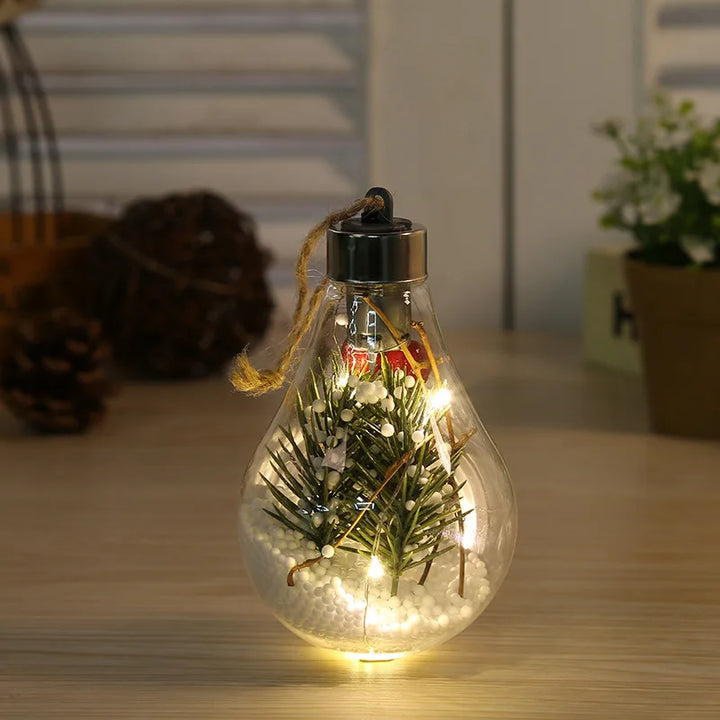 BowLift | Lunivera | LED Deco Light | Transparent with Leaf Globe | Warm White Sparkle | For Christmas, Wedding & Party
