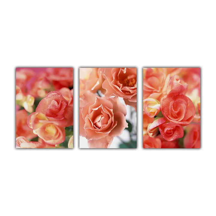 Pink Red Roses Floral Wall Art Fine Art Canvas Prints Modern Botanical Posters Pictures For Living Room, Bedroom Art Decor | Bowlift