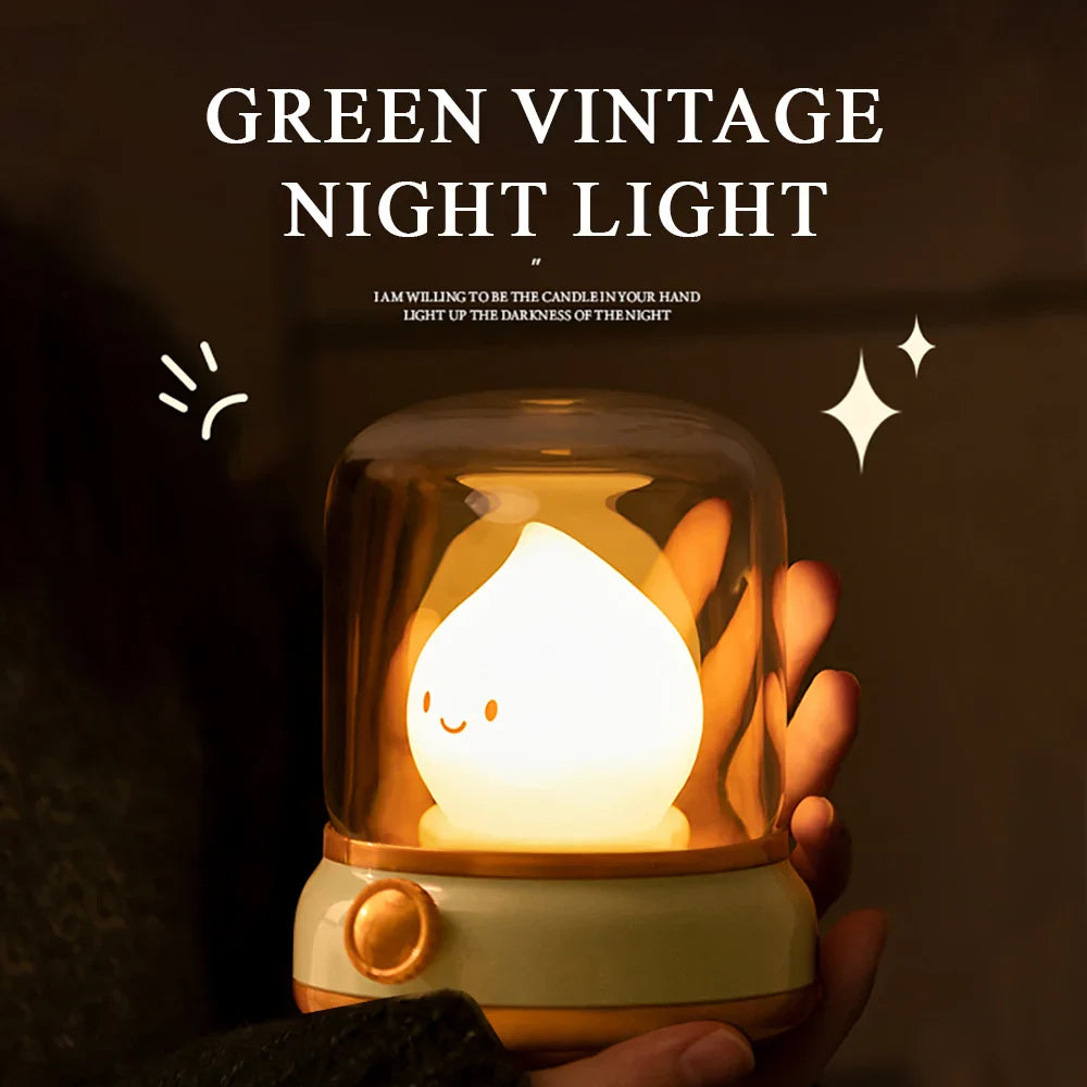 BowLift | LumiFlame LED Night Light | Retro Oil Design | USB Rechargeable | Warm Mood Light