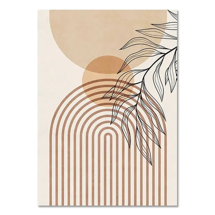 Minimalist Terracotta Sun Abstract Wall Art Fine Art Canvas Prints Modern Pictures For Living Room Bedroom Gallery Wall Art Decor | Bowlift