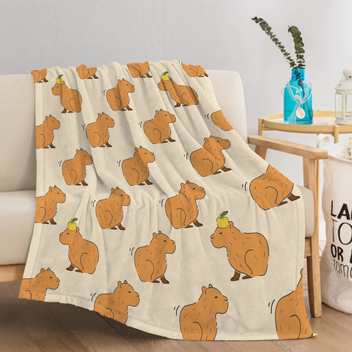 BowLift | CapyLoom Cozy Blanket | Fluffy Capybara Cozy Blanket | Soft Flannel Fleece Throw Blanket | Sofa & Bed Cover in 3 Sizes
