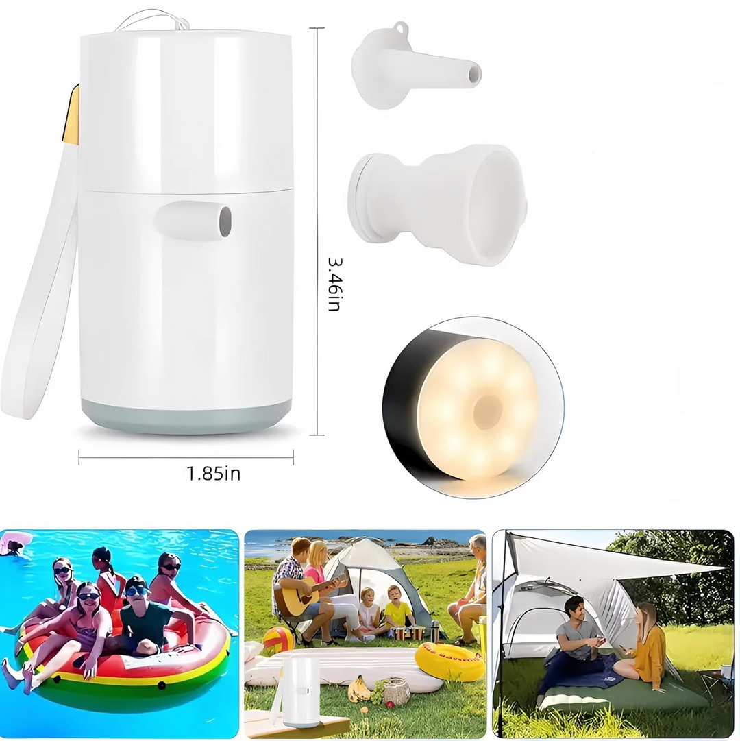 BowLift | Portable Mini Air Pump with Rechargeable SOS Light for Camping and Outdoor Use