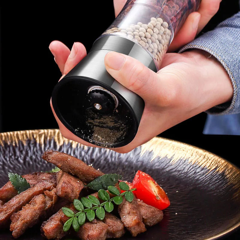 BowLift | 2-in-1 Spice Mill SPICURA DuoMill | Stainless Steel Double Mill for Salt & Pepper | Manual & Stylish