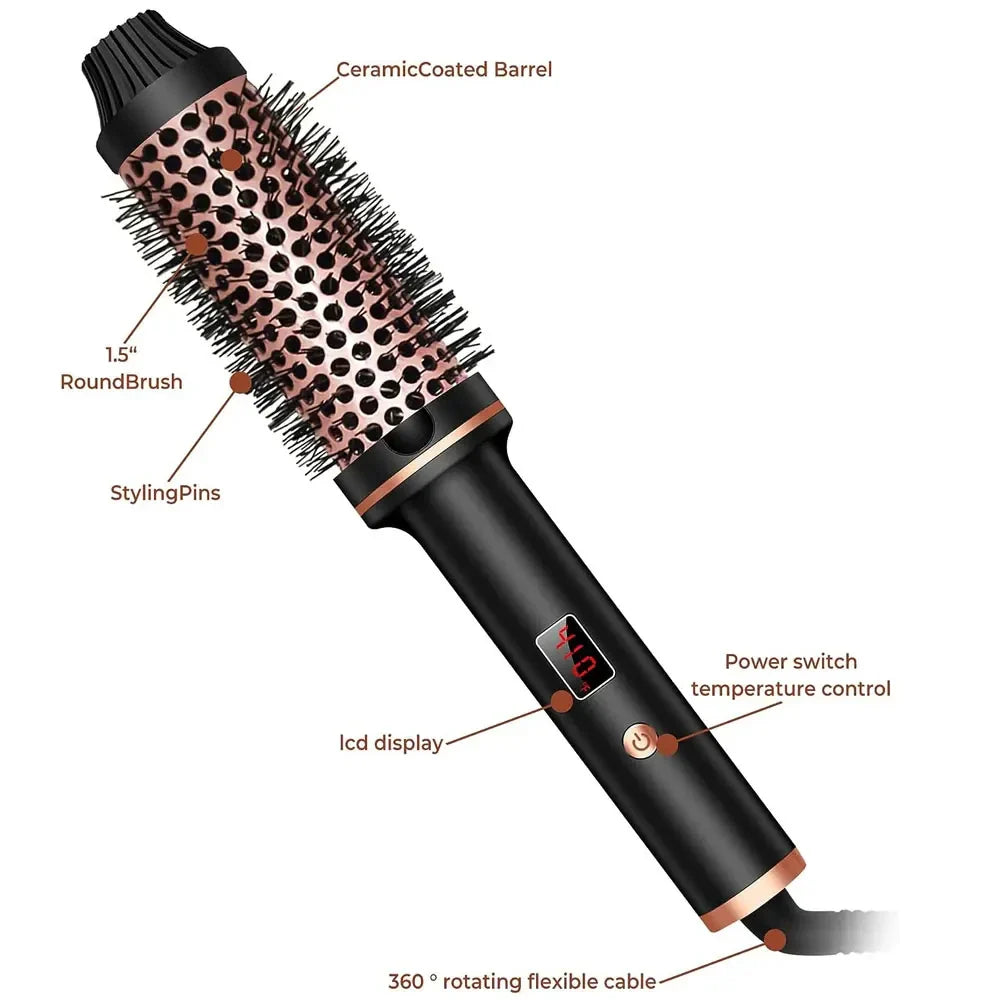 BowLift | Stylique 3-in-1 Ionic Hair Straightener & Curler | Straightening, Waves, Volume | Anti-Scald Brush
