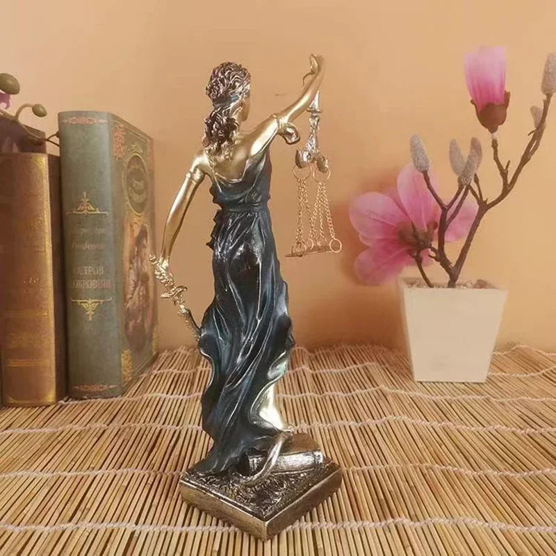 BowLift | ERMAKOVA European antique bronze Greek goddess of justice statue Fair Angels resin sculpture ornaments desktop home decoration gift