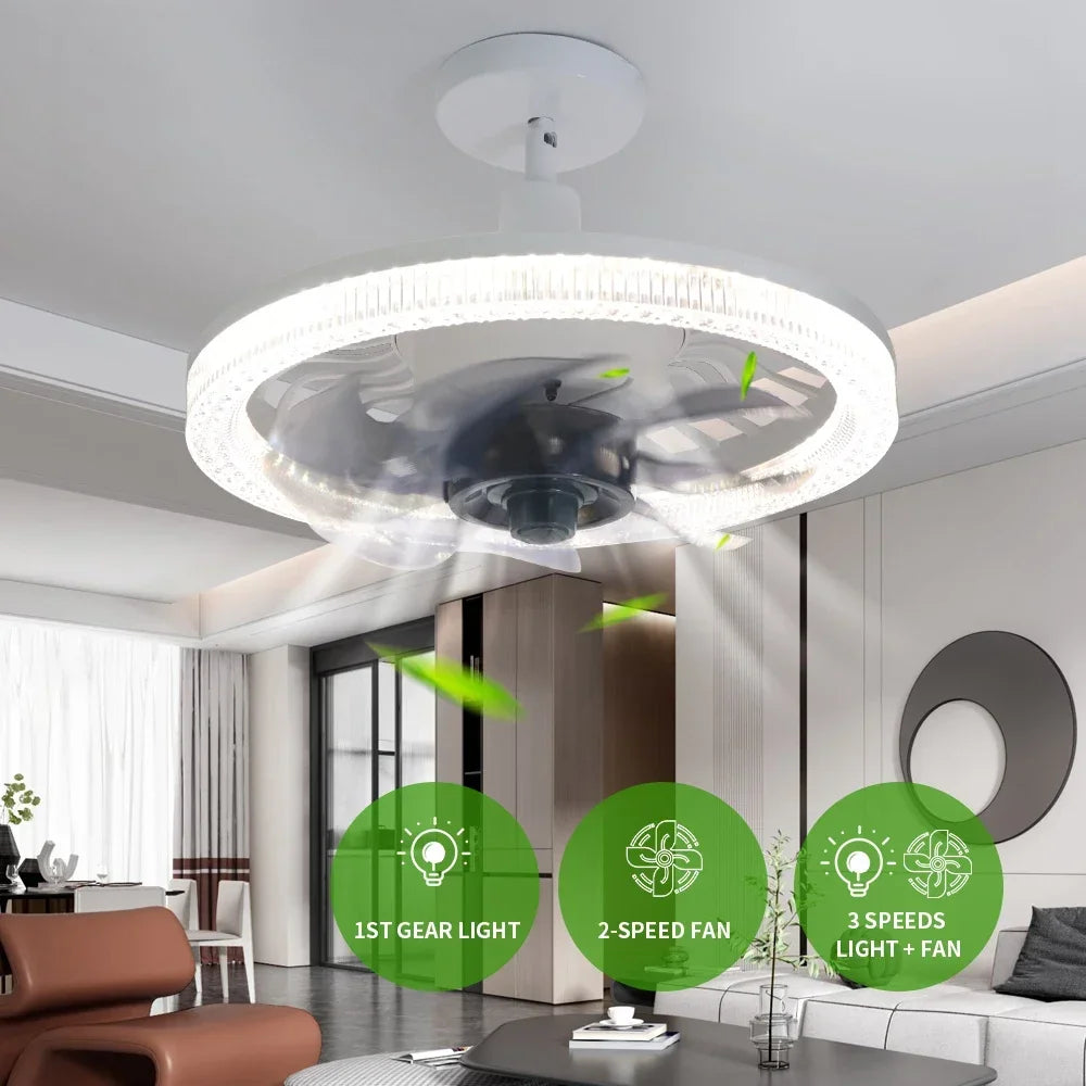BowLift | 3in1 Remote Control Noise-Free Noise Elegant Fan Lamp