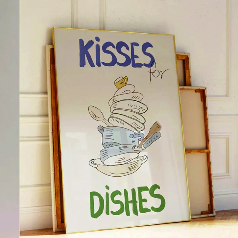 Kisses for Dishes Wall Art | Bowlift