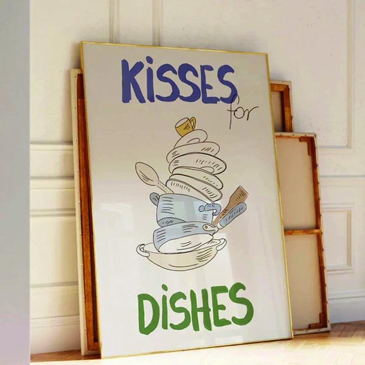 Kisses for Dishes Wall Art | Bowlift