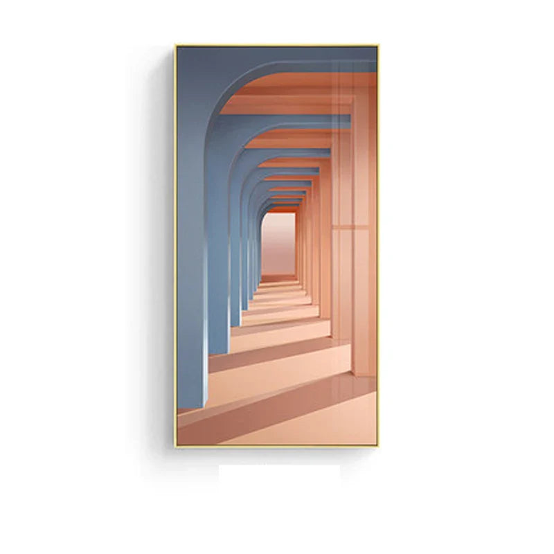 Modern Abstract Minimalist Arches Architecture Wall Art Fine Art Canvas Prints Pictures For Entrance Hall Foyer Living Room Home Office Decor | Bowlift