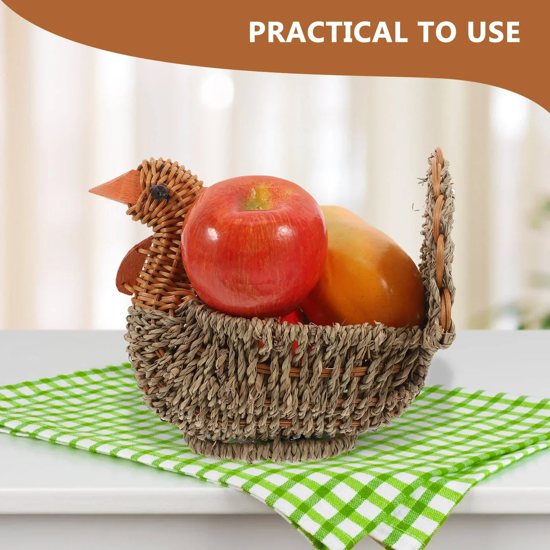 BowLift | Handcrafted Natural Woven Turkey Shape Basket