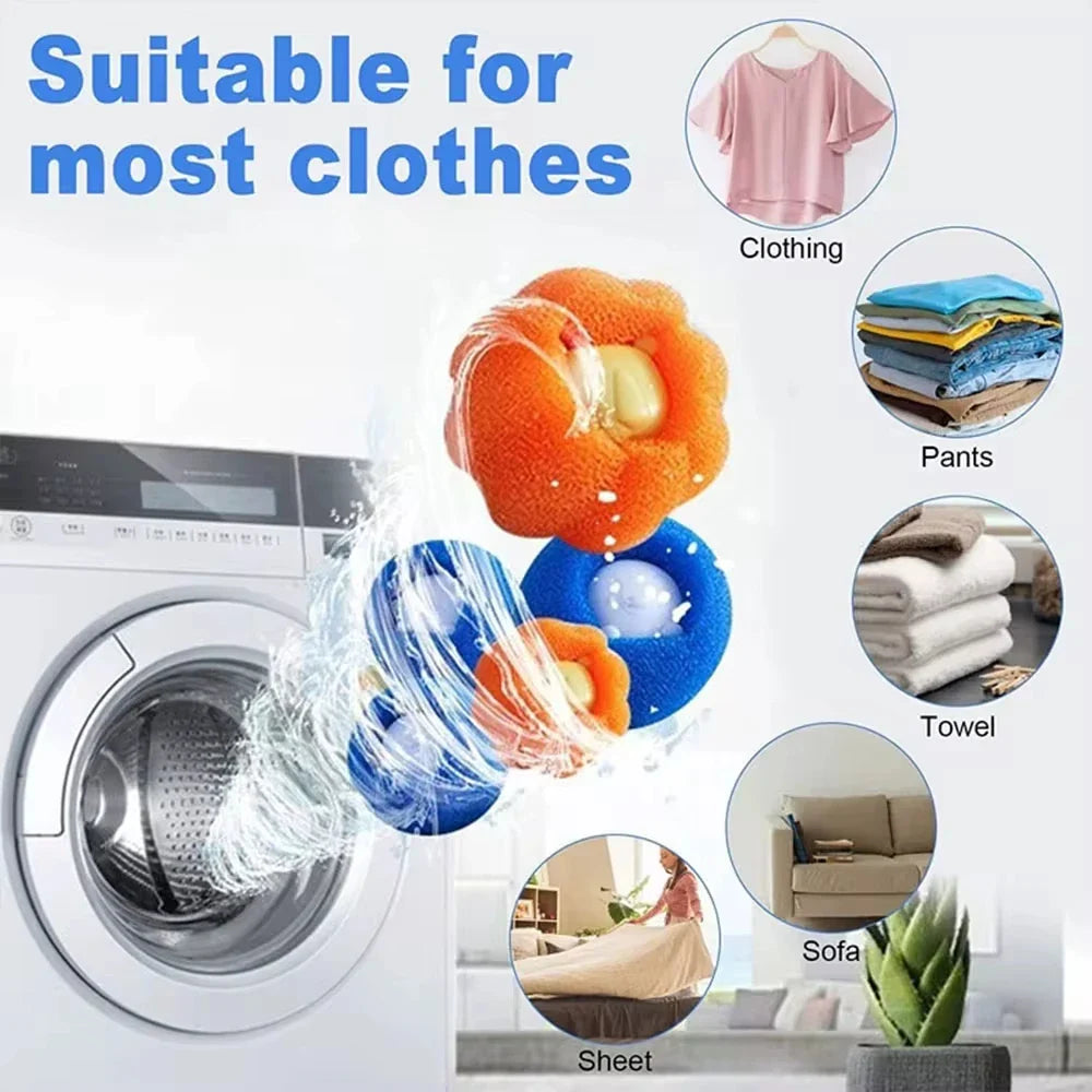 BowLift | FellFix Cleaning Balls | Set of 5 Pet Hair Removers | For Washing Machine & Dryer | Reusable & Portable