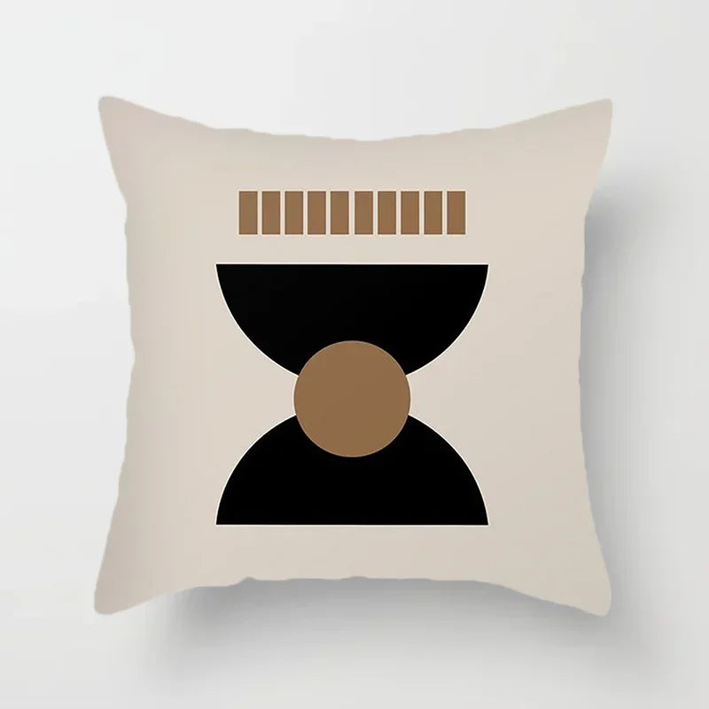BowLift | Aurum Cushion Cover - Modern Black-White Cushion Cover with Abstract Art Print