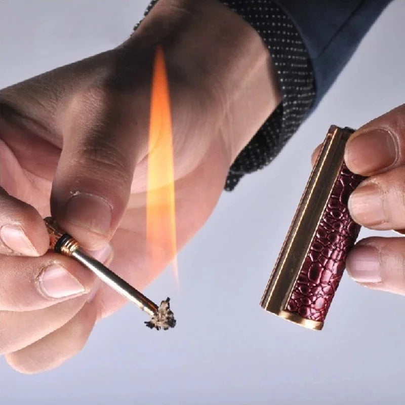 Leather Keychain Metal Match Inferno Lighter | Bowlift