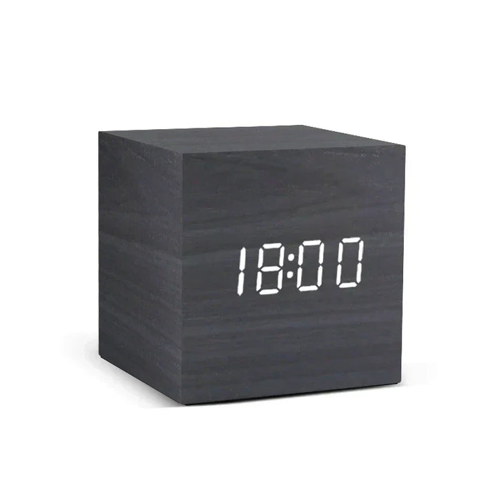 BowLift | Wooden LED Alarm Clock with Temperature Display, Digital Time Display and Minimalist Design – Perfect for Bedroom and Office