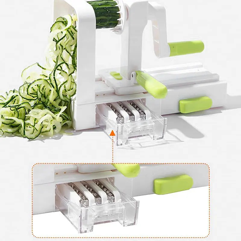 BowLift | SpiraChef Vegetable Spiralizer | 5-in-1 Spiralizer & Slicer | With Suction Foot & Foldable Design | For Zoodles, Vegetables & Fruits