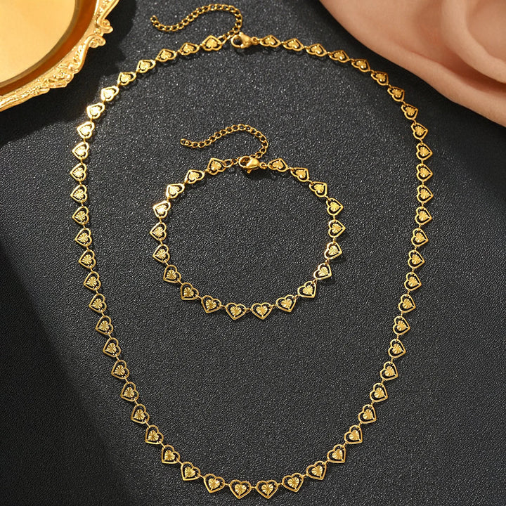 BowLift | Dainty Spiral Hearts Bracelet and Necklace Set