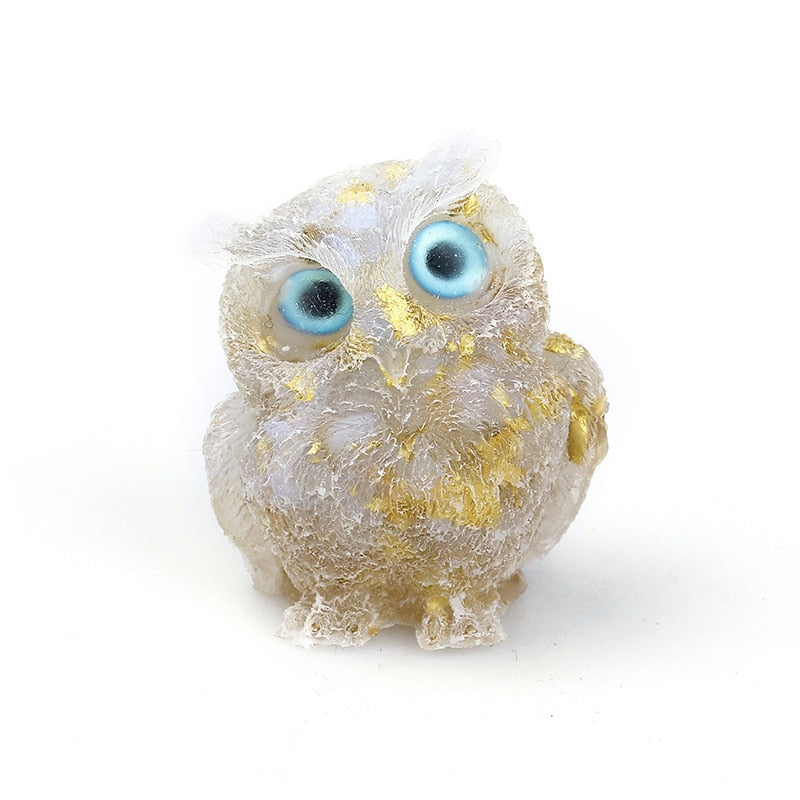BowLift | Natural Crystal Owl Figurine: Handmade Collector's Item