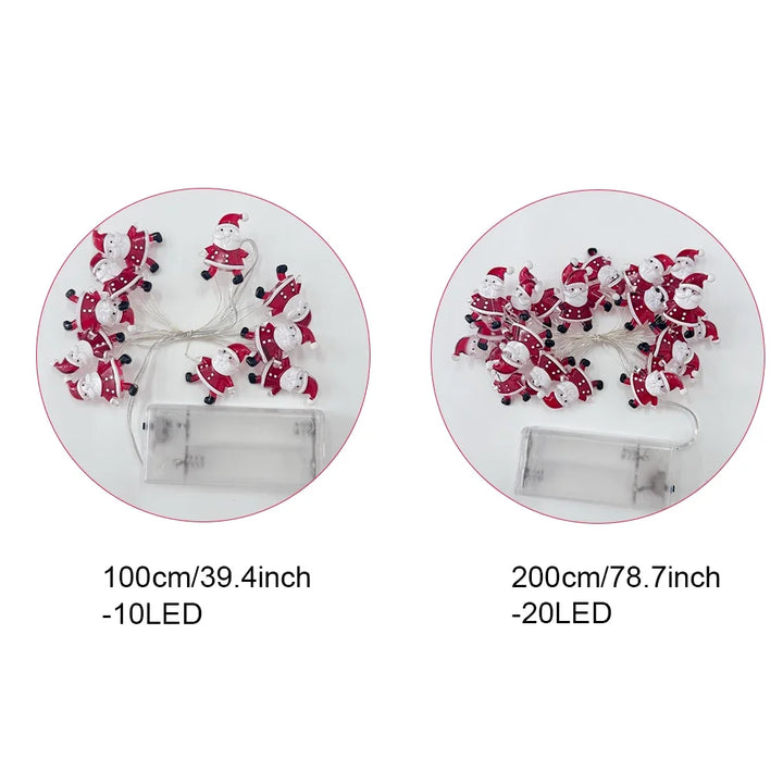 BowLift | Lumirelle | LED Fairy Lights Christmas | Santa & Snowman Motifs | Warm White Light | For Tree, Window & Table Decor