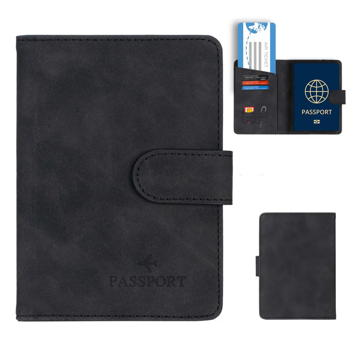 BowLift | SafePort Passport Holder | RFID Protection | Elegant Leather Look | Compact for Men & Women