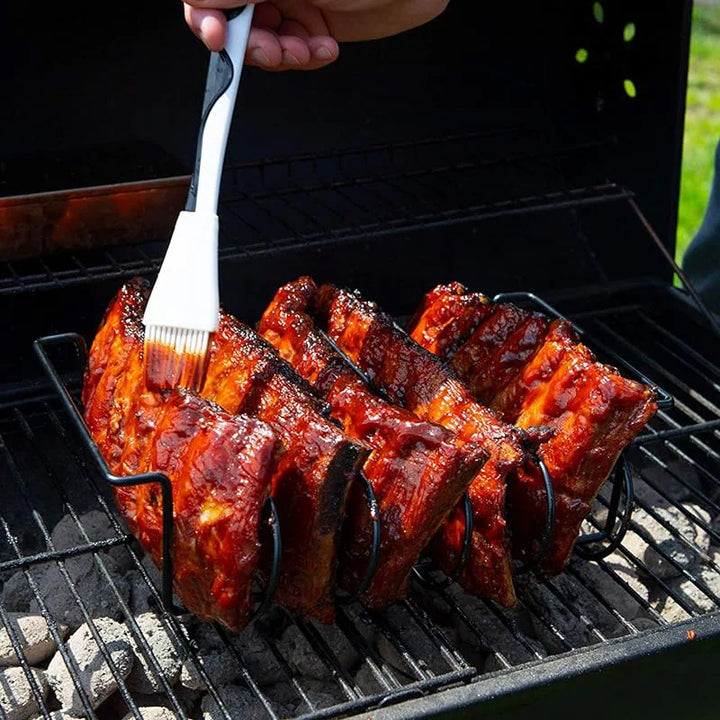 BowLift | Rib Holder GrillMeister Pro | For 4 Racks | Non-Stick Coated | For Gas Grill & Oven
