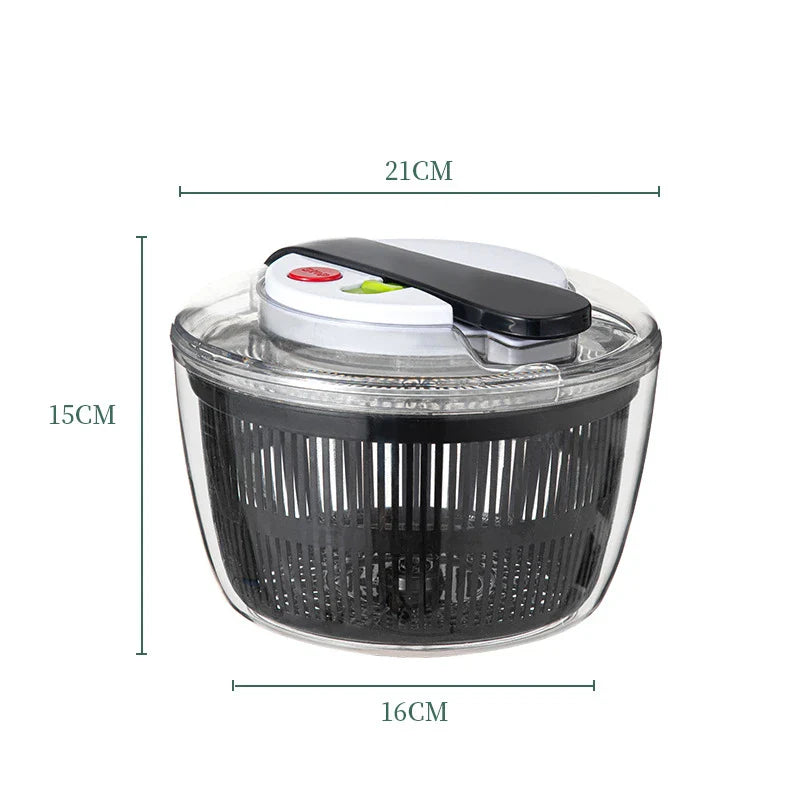 BowLift | SpinFresh Salad Spinner 3L with Lid | One-Hand Operation & Non-Slip Base | Salad Washer & Dryer for Vegetables & Fruits | BPA-Free & Practical