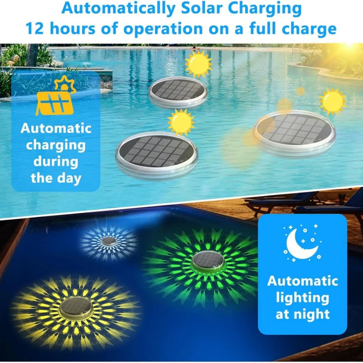 BowLift | Solar-Poollight LumiFloat RGB | Floating LED Light with Color Change | IPX7 Waterproof | For Pool, Hot Tub & Party