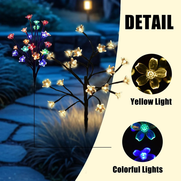 Sakura Tree Solar Flower Pathway Outdoor Lights | Bowlift