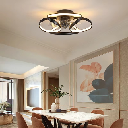 BowLift | Stylish LED Ceiling Fan Chandelier with Remote & App Control for Modern Home