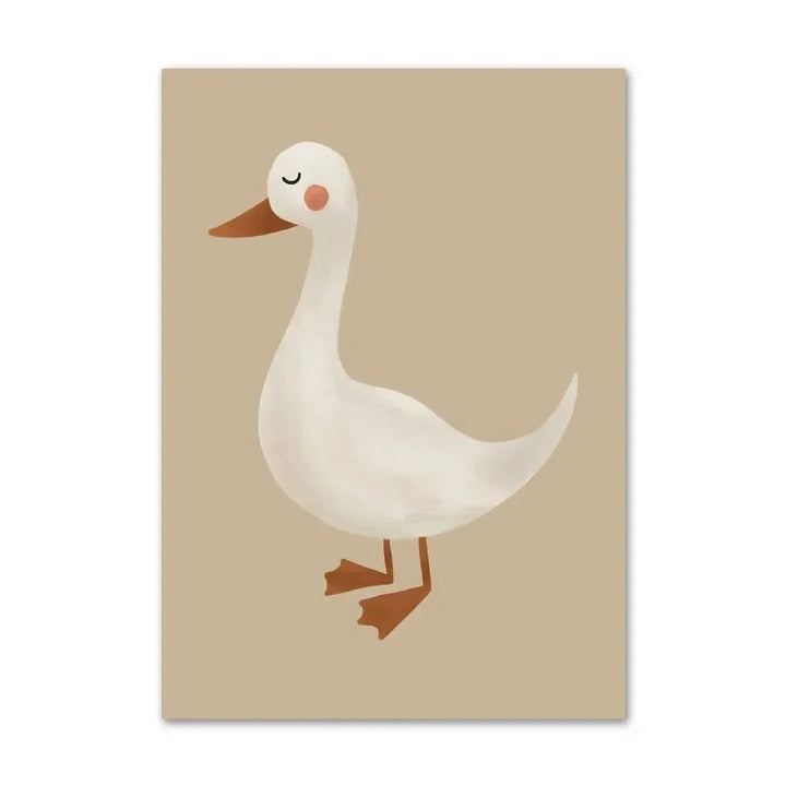 Cute Baby Animals Nursery Wall Art Illustrations Fine Art Canvas Prints Geese Mouse Lion Polar Bear Poster Pictures For Baby's Room Wall Decor | Bowlift