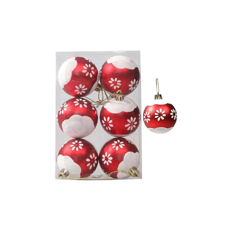 Elegant Snowflake Christmas Baubles Set – High-quality Christmas ornaments in red, white and gold, perfect for festive tree decoration at Christmas | Bowlift