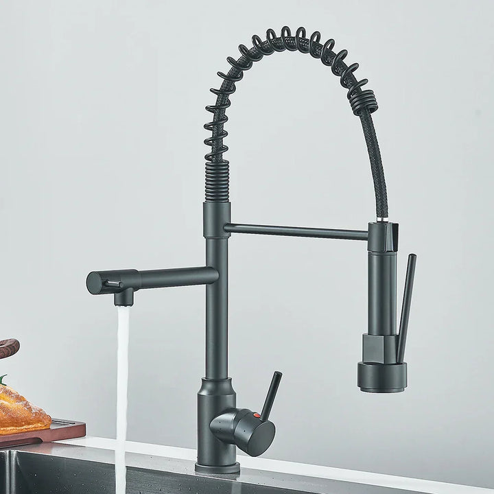 Faucet with Double Spout – High-Quality Faucet for Flexible Washing, Swivable, Ideal for Modern Kitchens, Easy to Clean and Simple Installation | Bowlift