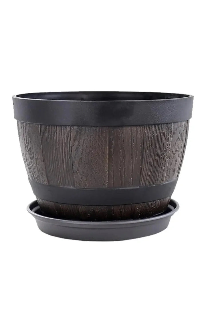Wood Barrel Plant Pot | Bowlift