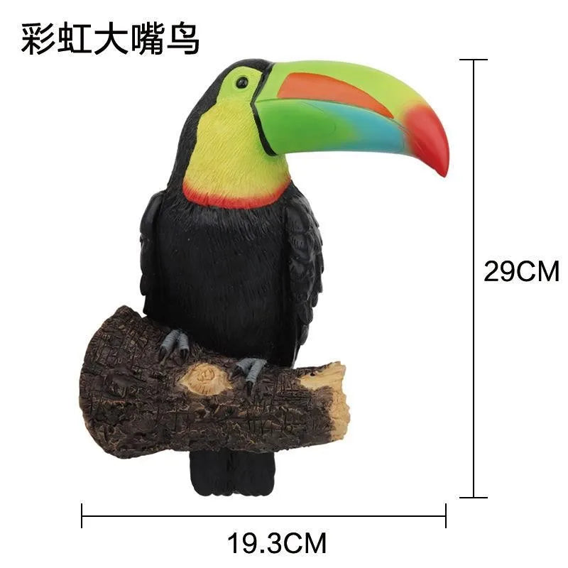 BowLift | Toucan Figure TropiJoy | Hand-painted tree decoration | Hanging garden statue made of resin | 29 × 19.3 × 11 cm