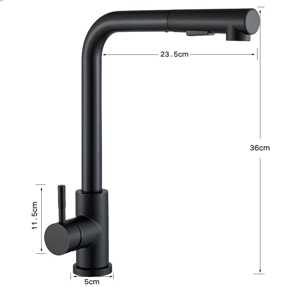 FlexiJet Black extendable kitchen faucet Bowlift