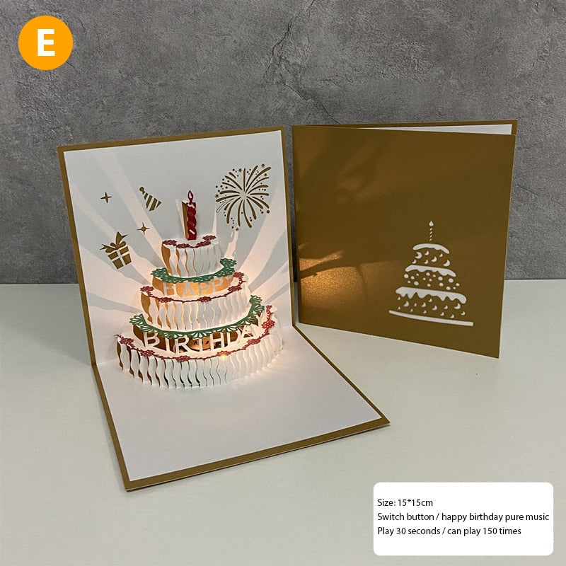 BowLift | 3D Birthday Music Happy Cake Cards