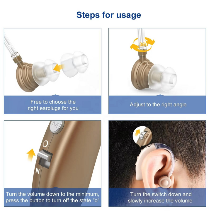 BowLift | Rechargeable Digital BTE Hearing Aid with Adjustable Tone and Portable Sound Amplifier