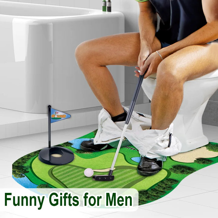 BowLift | Toilet Golf Set | Funny Mini Golf Game for the Bathroom | Perfect Gift for Men | Golfinity