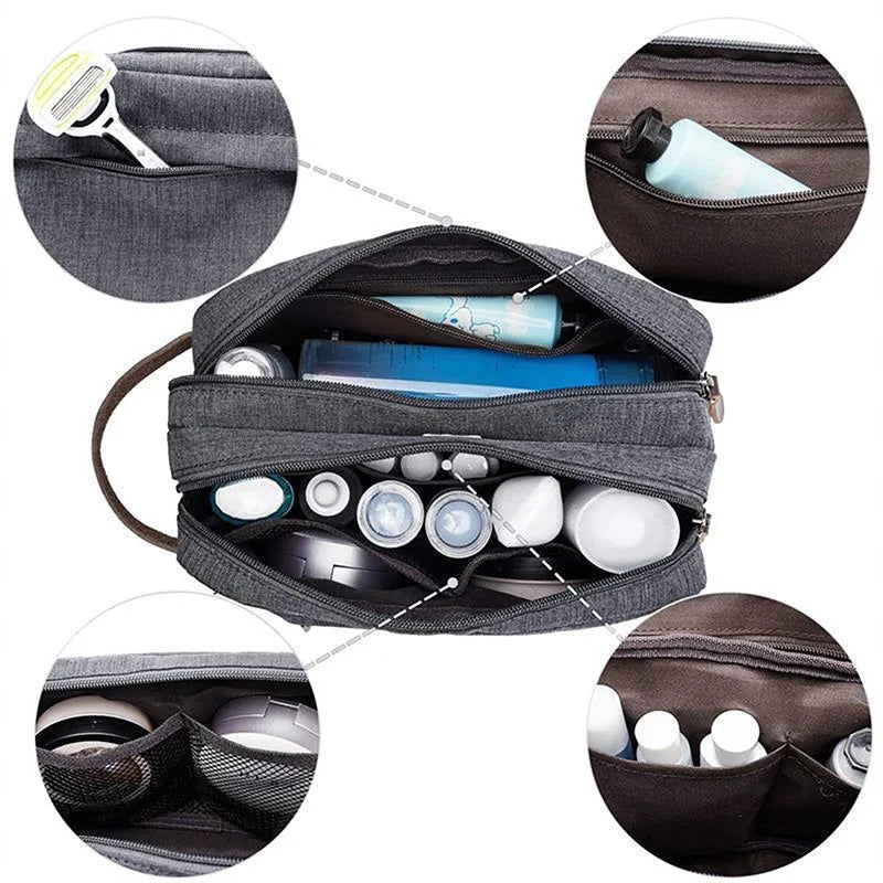 BowLift | Nylonéa toiletry bag Unisex | Water-repellent | Canvas design with leather handle | For travel & everyday use