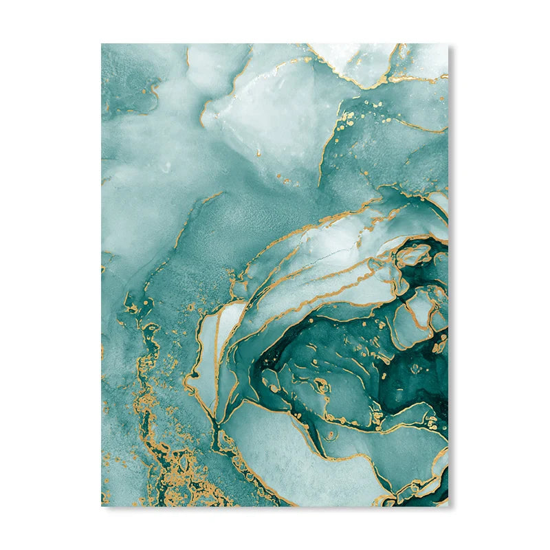 Modern Abstract Aqua Liquid Marble Prints Wall Art Fine Art Canvas Prints Pictures For Living Room Dining Room Home Office Decor | Bowlift
