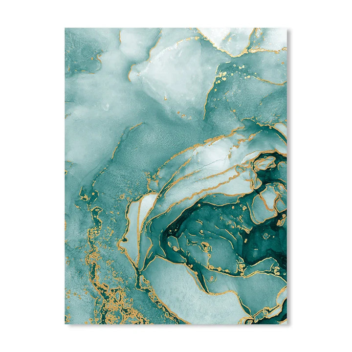 Modern Abstract Aqua Liquid Marble Prints Wall Art Fine Art Canvas Prints Pictures For Living Room Dining Room Home Office Decor | Bowlift