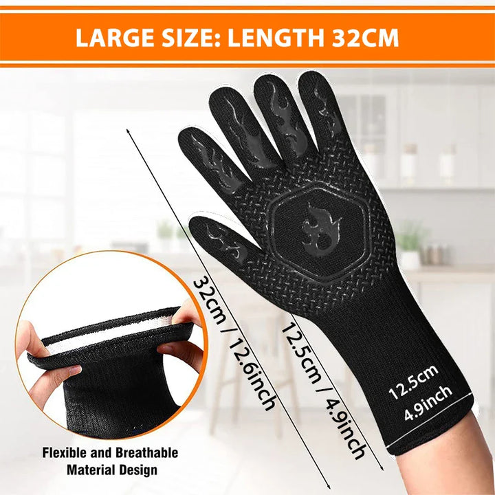 BowLift | ThermaGrip Heat Resistant Grill Glove | Silicone & Cotton | Non-slip & fireproof up to 800 °C | For Grill, Oven & BBQ | 1 Piece
