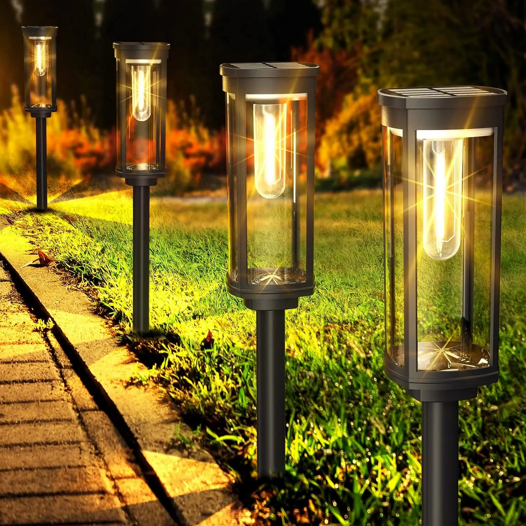 Solar garden lamp with warm LED light – Weatherproof aluminum design | Bowlift