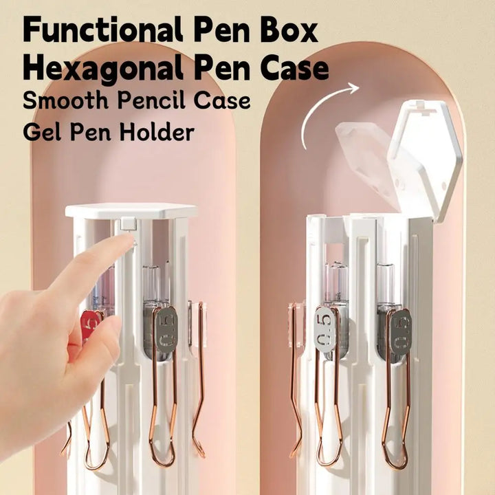 BowLift | One-Touch Hexagon Pen Organizer Case