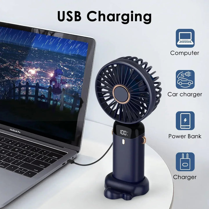 Electric Fan Portable Air Conditioner Mini Cooler Rechargeable Neck Fans for Home Free Shipping Hand Usb Conditioning Blades | Bowlift