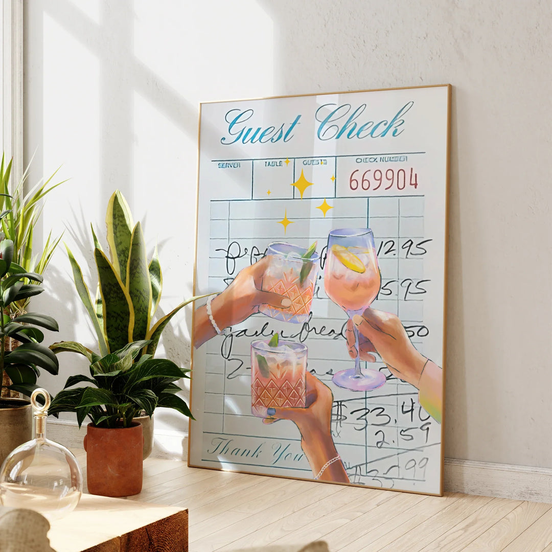 Guest Check" Wall Art – Retro & Playful Decor | Bowlift