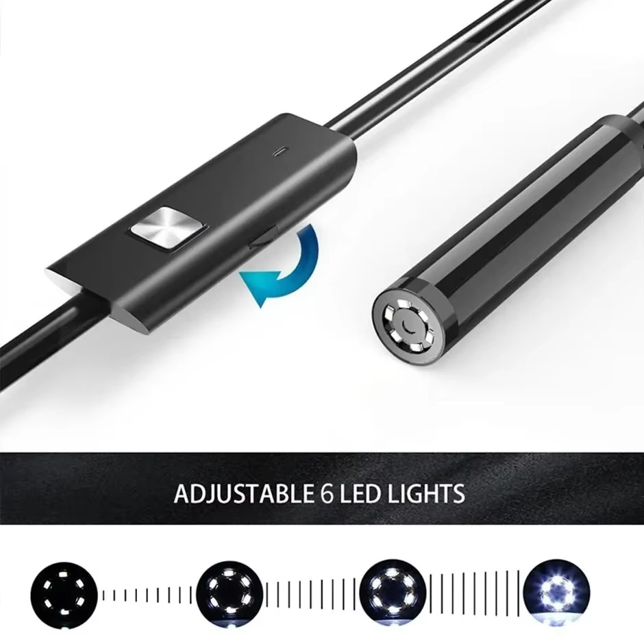 BowLift | High-Resolution 0.276 inches TYPE-C Flexible Inspection Camera with 6 Adjustable LEDs