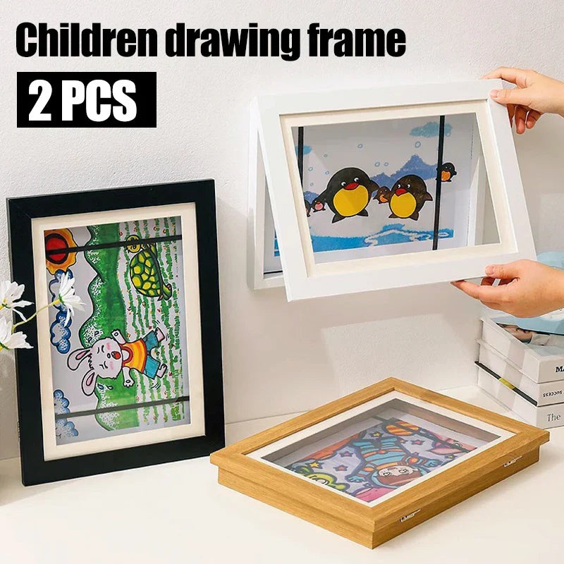 BowLift | Magnetic Wooden Kids Easy Open Art Frame